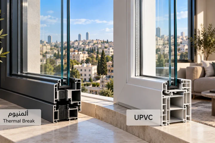 أفضل أنواع الشبابيك: ألمنيوم أم UPVC؟ ودليل الدبل جلاس والعزل