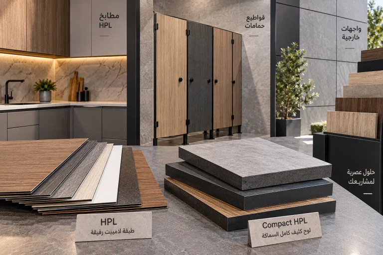 ألواح HPL في الأردن 2026 : الفرق بين HPL وCompact وكيف تختار قبل الشراء